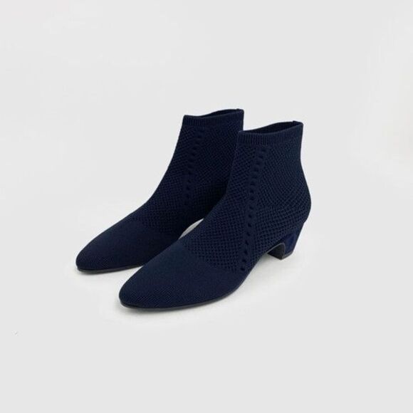 Eileen Fisher Purl Stretch Ankle Boot | Navy - Picture 7 of 7